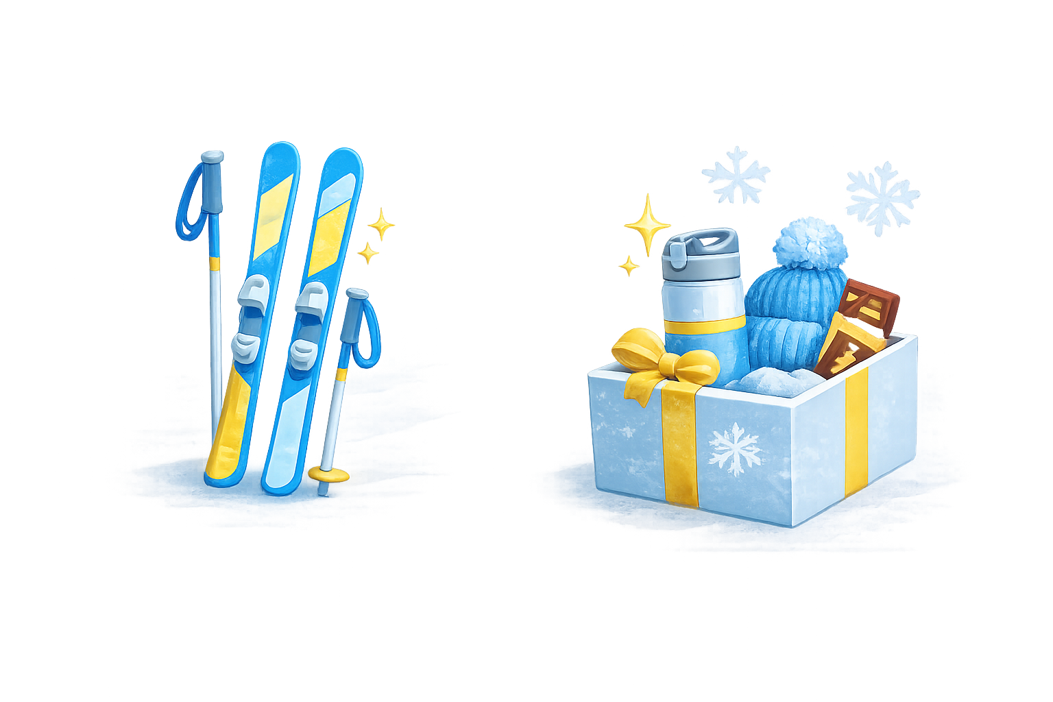 Wintersport en cadeaupakket iconen (1)